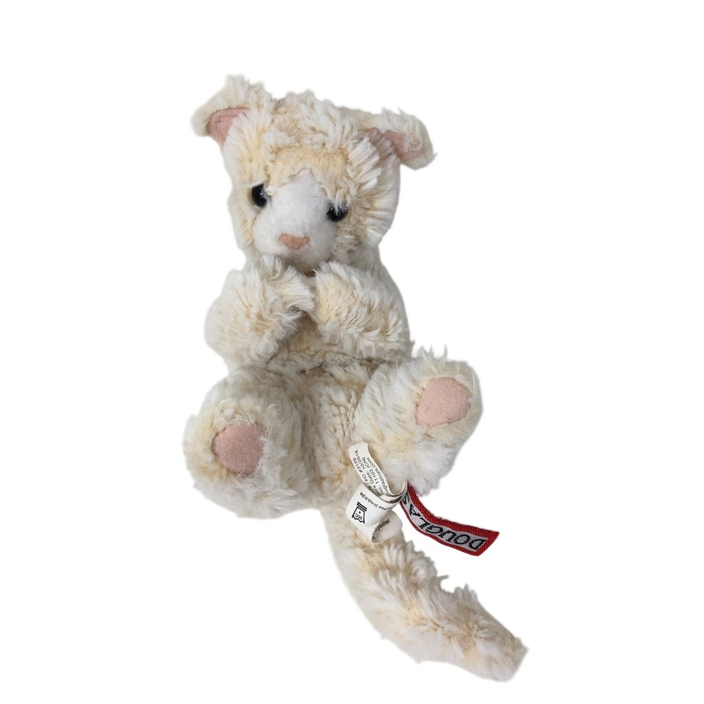 Douglas Handful Kitten Small Plush Kitty‎ Cat Cream Tan Striped Stuffed Lovey 6"
